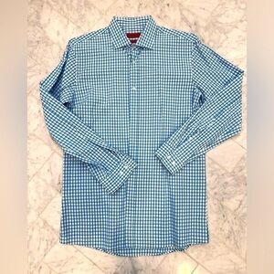 HUGO Red Label By Hugo Boss Modern Fit Long Sleeve Checked Dress Shirt 15.5 neck